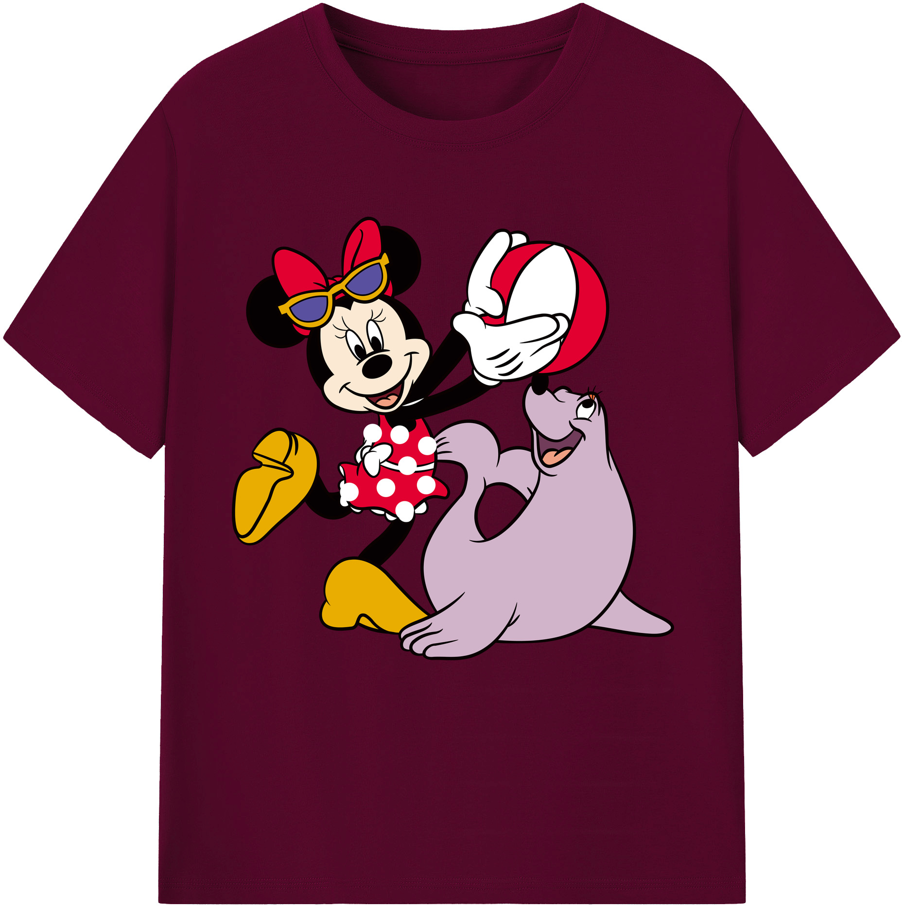 （画像用） ミッキーマウス Mickey Mouse レディースカジュアルプリントTシャツ（綿100％）